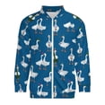 thumbnail image 3 of Lightweight Jacket for Men - Cartoon Geese With Xmas Cuteness Casual Zip Up Bomber Jacket Men Spring Fall Windbreaker Coat with Pocket, 3 of 6