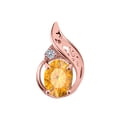 thumbnail image 2 of 0.85 Carat Oval Shape Gemstone In Center With Side Diamond Antique Design Pendant Necklace For Woman Crafted In 10k Rose White and Yellow Gold With 18 Gold Plated Over 925 Sterling Silver Box Chain, 2 of 4