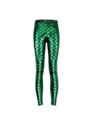 iiniim omen's Galaxy Mermaid Leggings Fish Scale Fins Yoga Gym Tight Pants  Skinny Long Trousers Costume