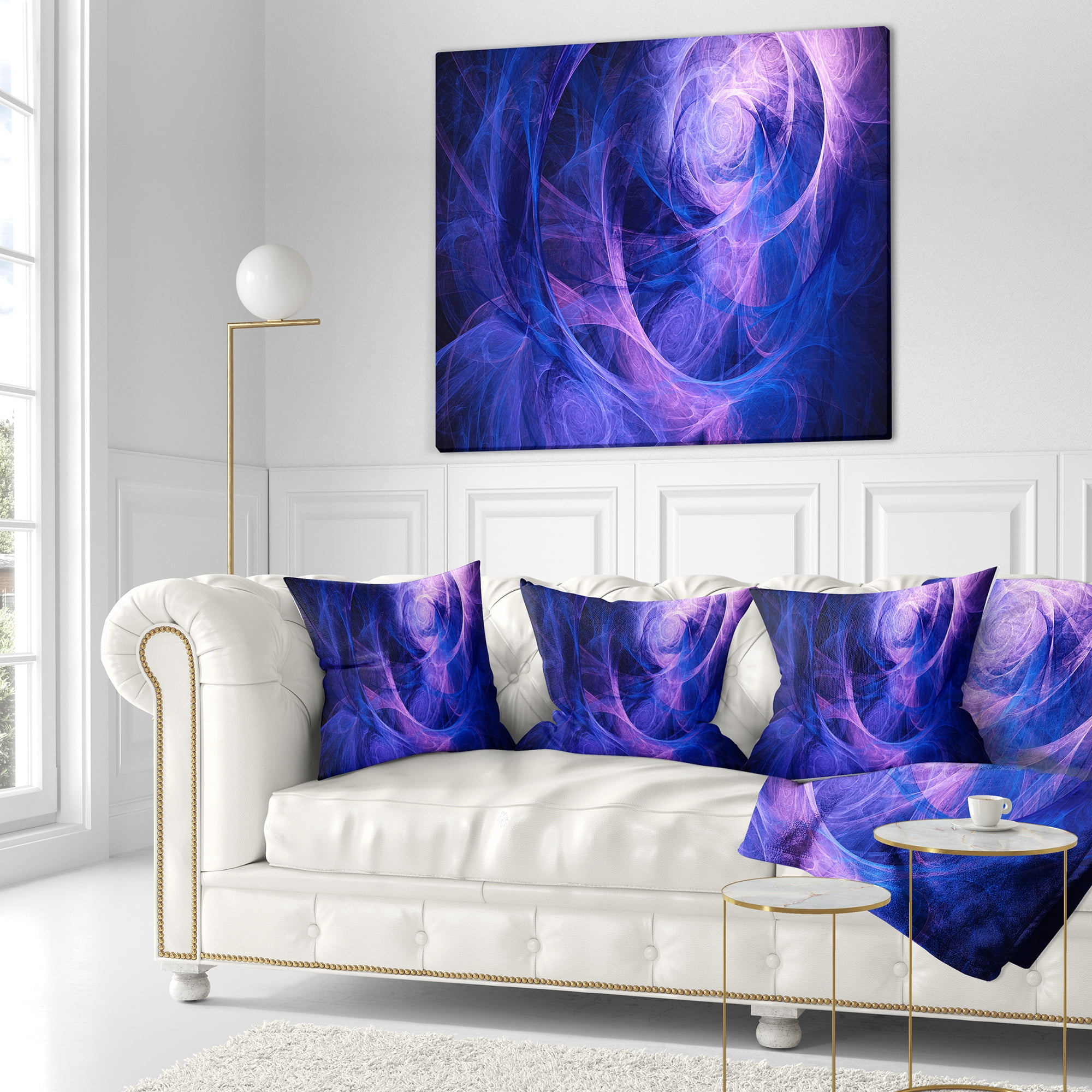 Designart Bright Blue Stormy Sky - Abstract Throw Pillow - 18x18