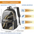 thumbnail image 3 of Black and Gold Marble Pattern 17" Waterproof Oxford School Backpacks for Teens, S-Shape Padded Straps, for School, Travel, Hiking, Camping, 3 of 5