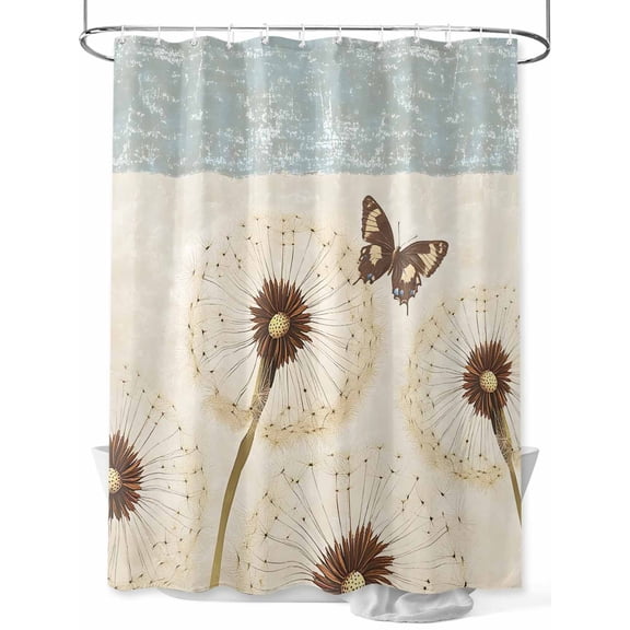Fsddascl Spring Floral Shower Curtain Set - Extra Long 72" x 96" Bathtub Curtain with 12 Hooks, Summer Botanical Butterfly Vintage Waterproof Fabric Stall Shower Curtains for Bathroom/Bathtub