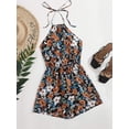 thumbnail image 5 of Combinaison Short de Plage Boho à Imprimé Floral pour Femme à Col en V avec Ceinture, 5 of 5