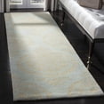 thumbnail image 3 of SAFAVIEH Soho Quinton Geometric Wool Area Rug, Blue/Beige, 3'6" x 5'6", 3 of 10