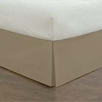 Fresh Ideas Bedding Tailored Bed Skirt, Classic 14” Drop Length, Pleated Styling, Twin, Mocha