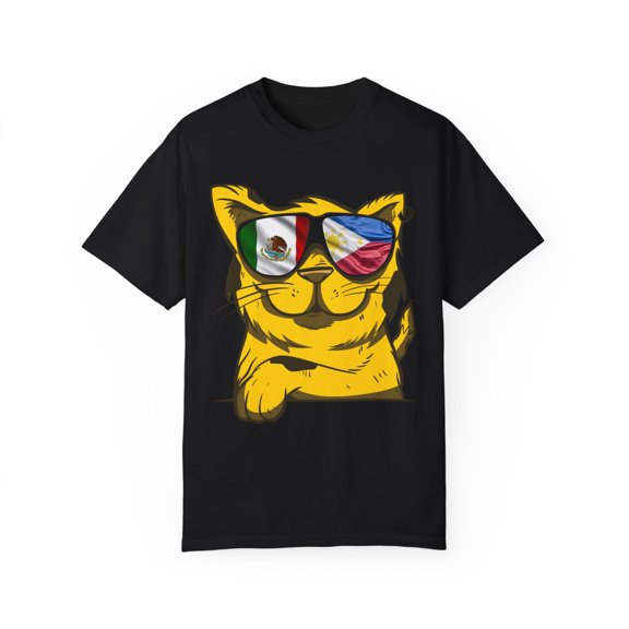 Funny Filipino Kitten Enthusiasts Mexican Women Men Pinoy Humorous Asians Mexico Kitties Puns Philippines Unisex Garment-Dyed T-shirt