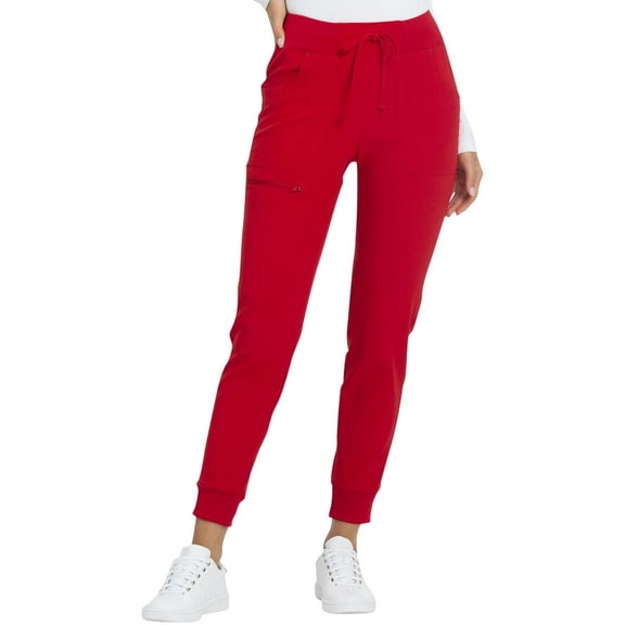 Heartsoul Break On Through Women Scrubs Pant, Low Rise Jogger, HS030T, XL Tall, Red