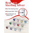 thumbnail image 7 of Silvora 925 Sterling Silver Heart Stud Earrings for Women July Birthstone Elegant Earring Birthday, Anniversary, Christmas Jewelry Gift, 7 of 7