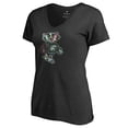 thumbnail image 2 of Women's Black Wisconsin Badgers Lovely V-Neck T-Shirt, 2 of 3