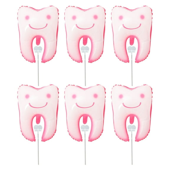 FRCOLOR  6 Pcs Color Tooth Party Table Decorations Aluminum Film Balloon