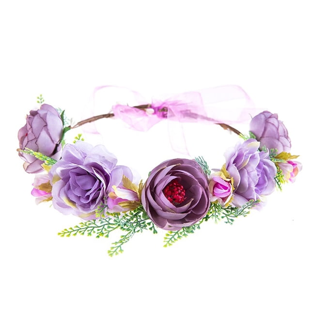 Harpily Guirlande de Cheveux Fleurs pour Femmes, Bandeau Couronne Florale
