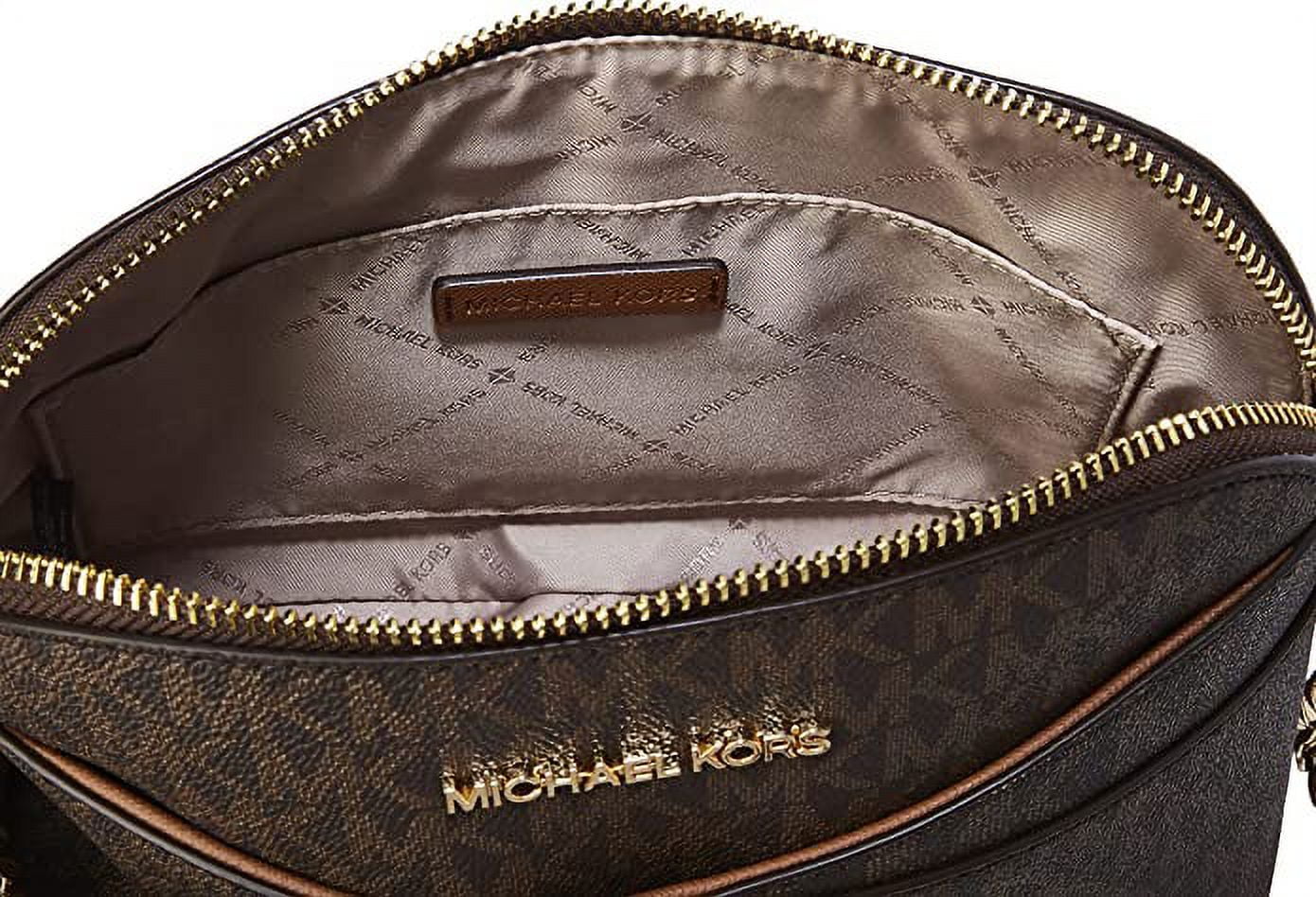 Michael Kors Jet Set Travel Medium Dome Crossbody Signature MK Bag Powder  Blush 