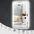 thumbnail image 3 of HIGHMIR LED Bathroom Mirror, Backlit + Front Lit, Lighted Vanity Mirror for Wall, Anti-Fog, Dimmable, 3 Colors, Memory Function, Shatter-Proof Tempered Glass, ETL Listed (32" L x 24" W), 3 of 8