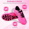 thumbnail image 2 of Vizari Boca Firm Ground Soccer Cleats for Kids & Youth – Lightweight, Durable, Comfortable Shoes with Traction & Padded Heel - Pink/Black, 2.5, 2 of 6