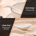 thumbnail image 3 of Juego de 4 cucharas soperas de porcelana, cucharas soperas chinas de cerámica de 8,6 pulgadas, cucharas soperas, cucharas para ramen, color blanco, 3 of 5