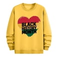 thumbnail image 4 of QUNYINEY Yellow Sweatshirt for Men Black History Month Casual Long Sleeve Crew Neck Tops Pullover Drop Shoulder Loose Sweatshirts, 4 of 6