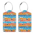 thumbnail image 3 of Sikiie Shark On Line Luggage Tag for Suitcase Leather Baggage Tag with Stainless Steel Loop Privacy Cover for Women Men Girls-2 PCS, 3 of 5