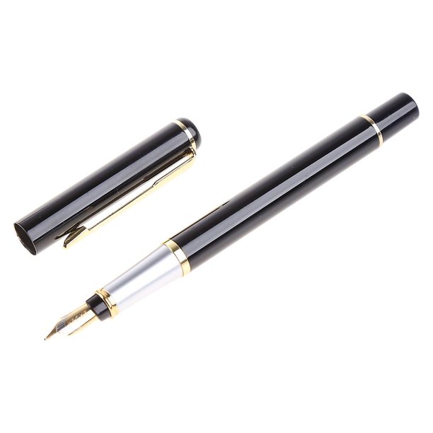 Baoer 801 Pluma estilográfica de punta media de metal de acero inoxidable Escritura de oficina para estudiantes