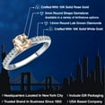 thumbnail image 2 of Gem Stone King 10K Two Tone Gold Peach Morganite and Lab Grown Diamond Engagement Ring for Women | 0.58 Cttw | Round 5MM | Gemstone October Birthstone | Size 7, 2 of 6