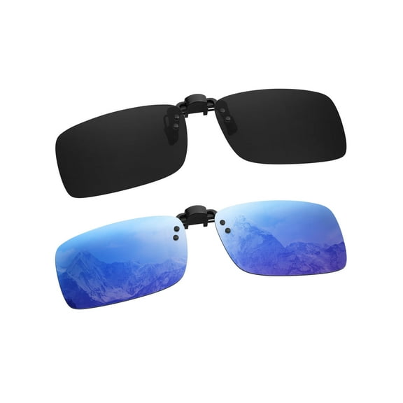 TINHAO Polarized Clip-on Sunglasses Flip Up UV400 Protection Clip Rimless Sunglasses over Prescription Glasses