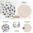 thumbnail image 4 of Haosy Set of 6 Drink Woven Coaster with Holder Heat Resistant Non-Slip Bar Coasters 4 Inches Different Size Trian, 4 of 7
