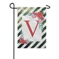 thumbnail image 1 of America Forever Spring Monogram Garden Flag Letter V 12.5 x 18 inches Double Sided Vertical Outdoor, Yard, Lawn, with Beautiful Bright Flowers, Floral Wreath, Rose, Summer Flowers Garden Flag, 1 of 1