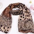 thumbnail image 4 of QHUDLV Leopard Print Soft Chiffon Shawl Scarf for Women – Long Neck Wrap for All Seasons, 4 of 9