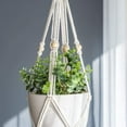 thumbnail image 4 of WIFKLSIIPG Flower Pot Cotton Rope Hanger 3 Tier Indoor Outdoor Hanging Planter Basket Cotton Rope with Beads(Beige), 4 of 7