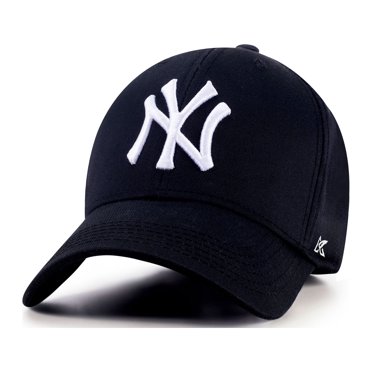 New York City Baseball Cap Hat for Men and Women, Adjustable Pure Cotton, Buckle Up, One Size Fitted All, Black & White Embroidery NY City Hat Cap