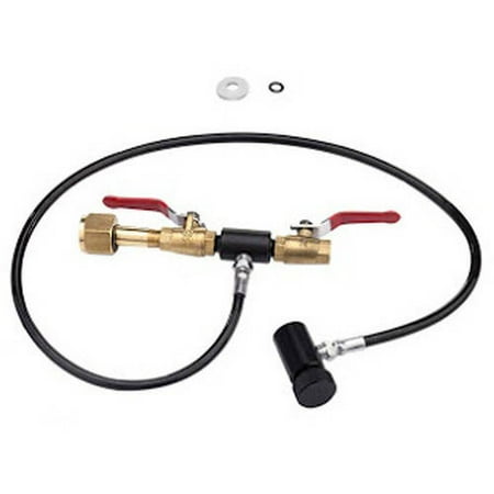 - ALEKO PBFRS36 Paintball Accessories Paintball Delux Dual Valve Co2 Tank Bottle Fill Refill Kobalt Station Stainless Steel Braided Hose Line, 36