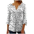 thumbnail image 2 of Womens Summer Shirts and Tops Womens T Shirts Casual Quarter Length Sleeve Tops for Women Fitted T Shirts Printed T Shirts for Women Graphic, 2 of 5