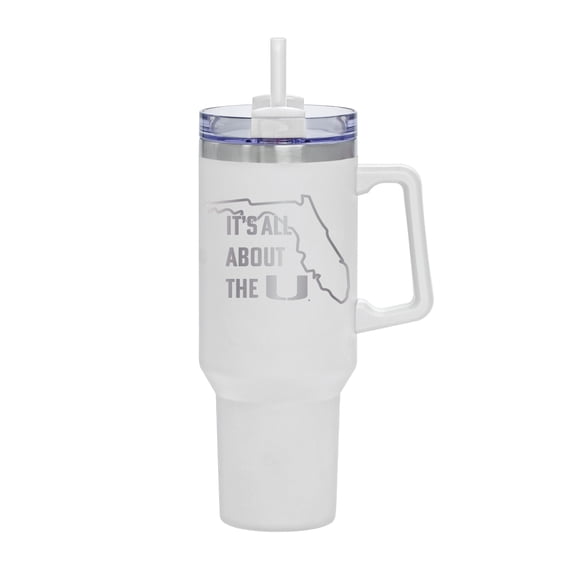 White Miami Hurricanes 40oz. Rocky My State Tumbler