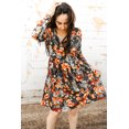thumbnail image 4 of ABPHQTO Vestido de mujer de manga larga fruncido con estampado floral, 4 of 5