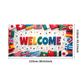 thumbnail image 3 of Welcome Banner with International Flags Circular Design Background Event Decoration Party Supplies Global Conference Backdrop Indoor Outdoor Display, 3 of 4