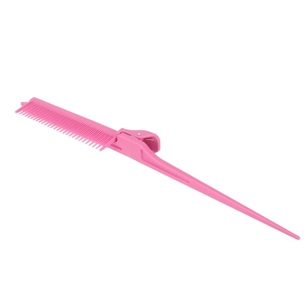 Peine de cola de rata con clip, peine profesional rosa para resaltar el cabello, herramienta para alisar y teñir.