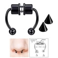 thumbnail image 4 of 2x para tabique nasal falso, herraduras, joyería no perforante, reutilizable, para las ocasiones Salvador aro de anillo de nariz de joyería, 4 of 10