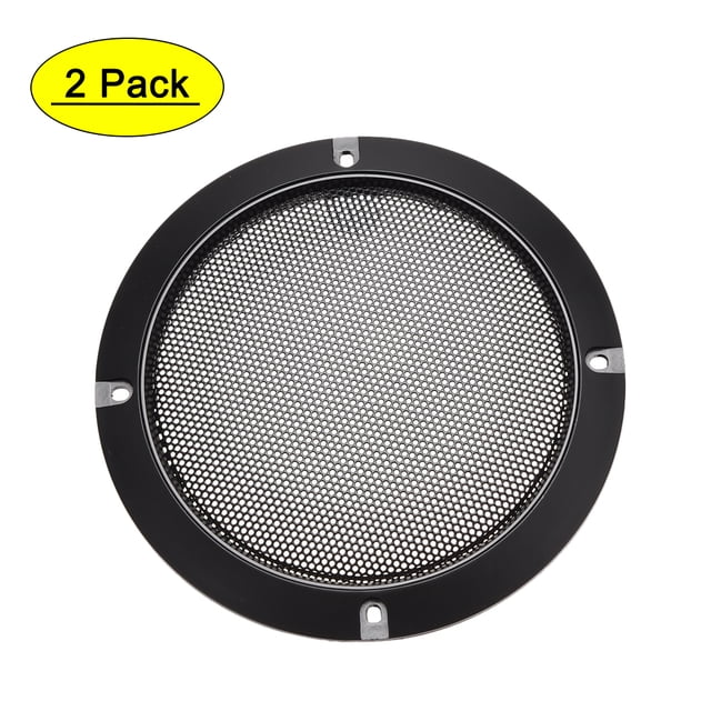 Unique Bargains Speaker Grill Cover 5 Inch 153mm Mesh Decorative Circle Subwoofer Protector Black 2pcs