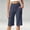 Navy, variant on Only Moment Women's Bermuda Long Shorts Naked Soft Cotton Feel Fabric High Waisted Work Travel Pants with Pockets Stretchy Business Casual Slacks Yoga Shorts with Pockets for Wowomen Dark Blue,S