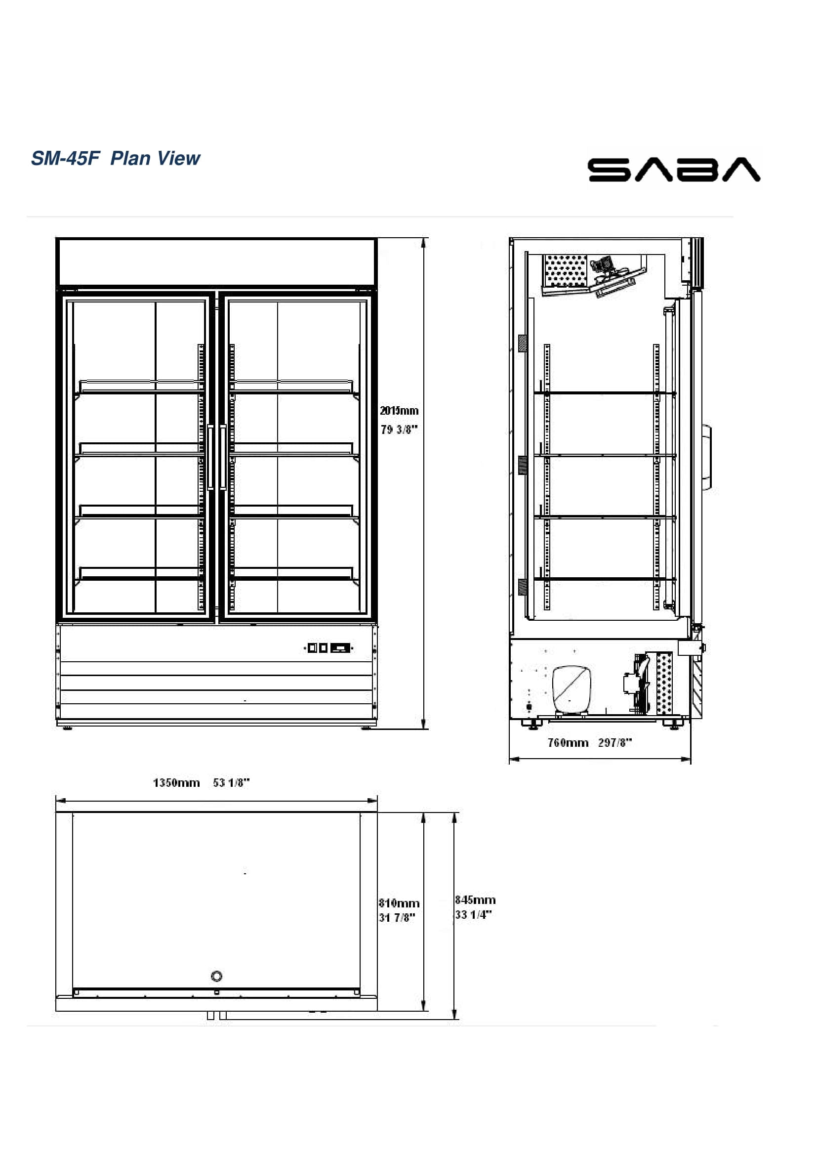 Heavy Duty Commercial 45 cu ft Glass (2 Door) Merchandiser Freezer with Swing Door