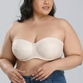 thumbnail image 6 of GILIGEGE Strapless Push Up Bras for Women Bandeau Bra Padded Strapless Bralette Bra Seamless Tube Top Stretchy Casual Crop Top Going Out Summer Tank Basic Short Shirt Solid Color Lace Bra Beige A, 6 of 8