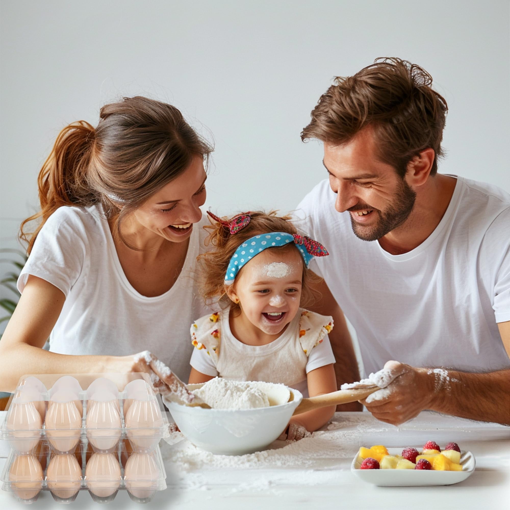100 Pack 12 Count Plastic Egg Cartons, Clear Reusable Chicken Egg Storage, Farm Fresh Packaging with Secure Snap-Lock Lid