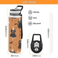 thumbnail image 4 of 32oz Transparent Sports Water Bottle with Straw for Kids Adults Outdoor School Gym Fitness Black Cat on Orange Background, 4 of 7