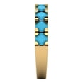 thumbnail image 4 of 1.53 ctw Wedding Band for Women - 18K Yellow Gold Simulated Turquoise Stackable Eternity Ring, 4 of 6