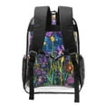 thumbnail image 2 of Sikiie Cosmic Purple Irises Clear Backpack, Transparent Bookbag for School for Women Men, Capacity Clear Bag for College, Travel, 2 of 7