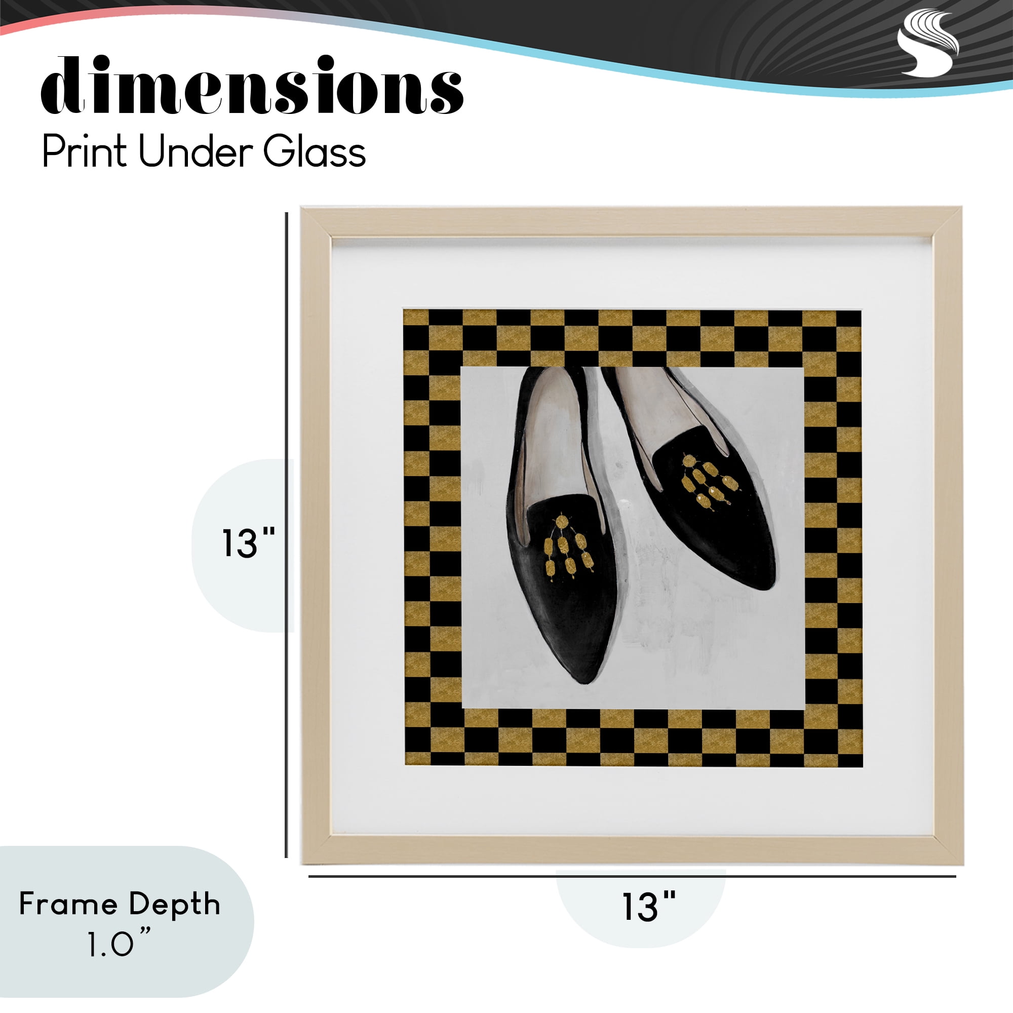 Stupell Industries Luxe Black Flats Birch Framed Print Under Glass, design by Lorenzo Collective