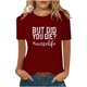 thumbnail image 1 of Moda para mujer Tops Funny Printe CasualFit Camisetas Blusa Estampado Camisa Fridja  bn2928, 1 of 5