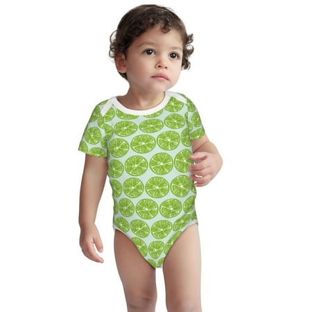

Fotbe Green Lemon Slices Pattern Unisex-baby Short-sleeve Bodysuit Short Sleeve Bodysuits One-piece 100% Organic Cotton for Infant Baby Boys Unisex-18 Months