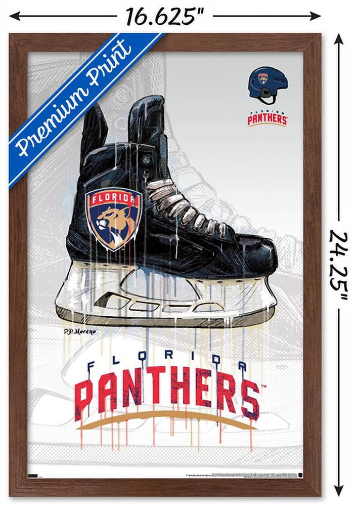 NHL Florida Panthers - Drip Skate 21 Wall Poster, 14.725" x 22.375", Framed