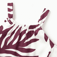 thumbnail image 4 of PatPat Tenues Assorties pour la Famille Chemises à Imprimé de Feuilles Rouges et Robe à Bretelles avec Ceinture pour Hawaii/croisière/centre de Villégiature/tenue Décontractée, 4 of 7