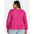 thumbnail image 3 of Terra & Sky Women's Plus Size Knit Tiered Top, 3 of 5